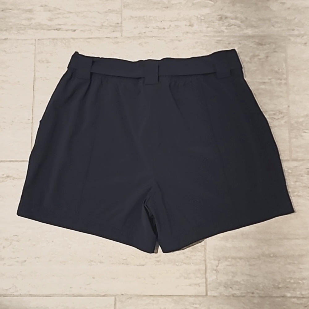 Athleta Destination Navy Blue High Waist Casual Shorts with Belt sz 14 - Picture 3 of 6